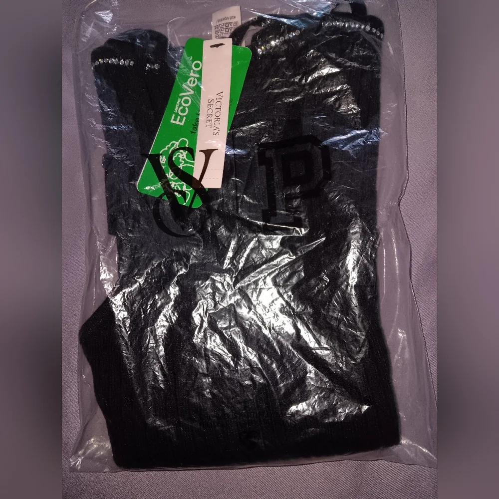 Victoria's Secret Black and Rhinestones Luxe Cable Knit Shine Bodysuit - Picture 6 of 6